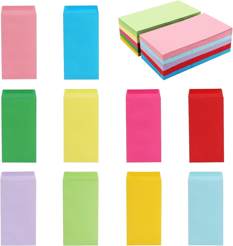 Keketer 100 Pack Colorful Cash Envelopes 6.7x3.5 Fit for 100 Envelope Money Saving Challenge, 120 GSM Thick Money Envelopes for Cash, Budgeting, Check, Coin, Tickets, Jewelry, small items & collectables - Image 1
